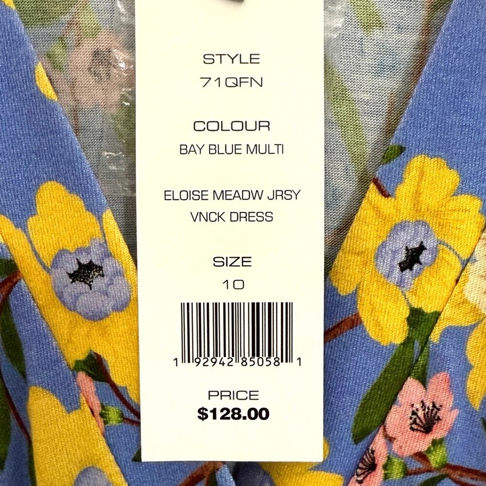 NWT French Connection Eloise Meadow Jersey VNeck Dress size 10 - Picture 6 of 15